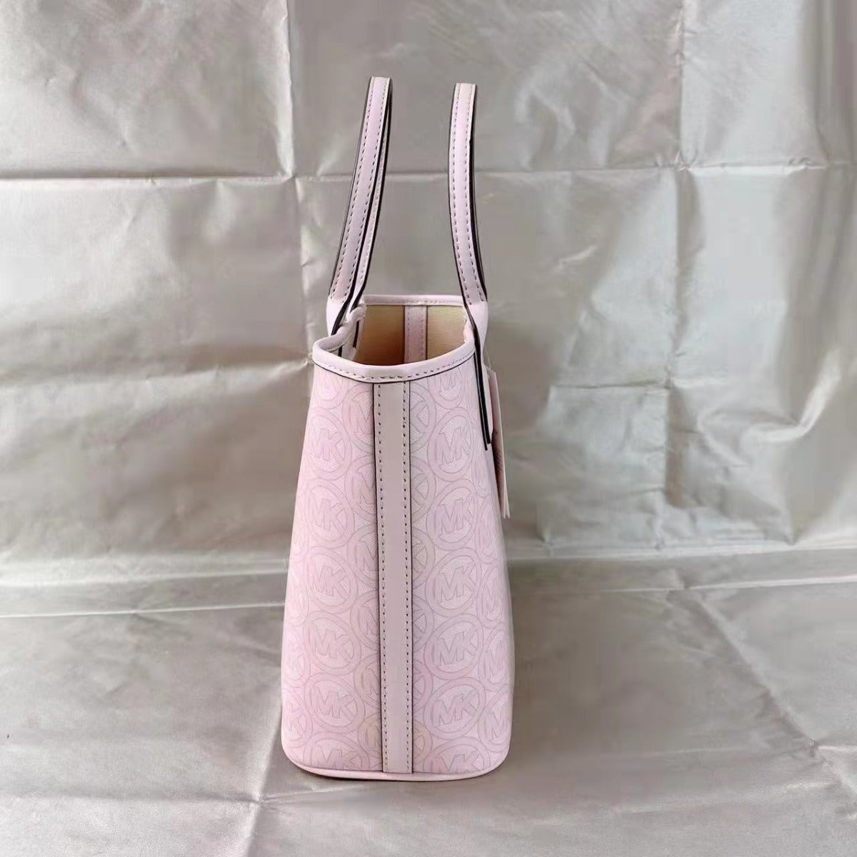 MICHAEL KORS 35H1T2JT1C Jodie Small Logo Jacquard Tote Bag In Powder Blush MICHAEL KORS 35H1T2JT1C Jodie Small Logo Jacquard Tote Bag In Powder Blush